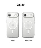 iPhone Air Case | Fusion Magnetic - Two clear iPhone cases side-by-side, one glossy and one matte, both featuring magnetic rings.