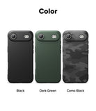 iPhone Air Case | Onyx - Three phone cases in black, dark green, and camo black arranged side-by-side against a white background.