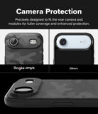 iPhone Air Case | Onyx - Comparison showing the Ringke Onyx case providing fuller camera module coverage than other cases.