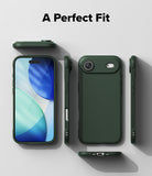 iPhone Air Case | Onyx - Multiple views of a dark green phone case showing the front, back, sides, and top/bottom ports.