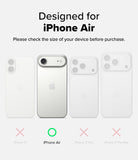 iPhone Air Case | Onyx Magnetic - Comparison chart showing iPhone Air is the only compatible model among four iPhones.