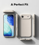 iPhone Air Case | Silicone Magnetic - Exploded view of a beige iPhone case showing front, back, and side profiles.