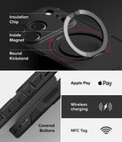 [Bundle] iPhone 17 Pro Max | Alles - Features of a black phone case including a magnetic kickstand, covered buttons, and NFC/charging support.