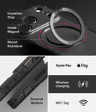 [Bundle] iPhone 17 Pro Max | Alles - Features of a phone case including a magnetic kickstand, covered buttons, Apple Pay, and NFC.