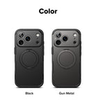 iPhone 17 Pro Max Case | Alles - Two iPhone 17 Pro Max cases in Black and Gun Metal with integrated circular ring stands.