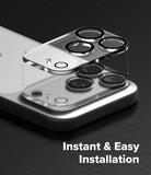 iPhone 17 Pro Max | Camera Glass - Protective glass cover hovering above the iPhone camera lenses for easy installation.
