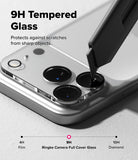 iPhone 17 Pro Max | Camera Glass - A utility knife blade presses against a 9H tempered glass camera lens protector on a phone.