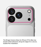 iPhone 17 Pro Max | Camera Glass - Close-up of camera module with pink adhesive border highlighting secure installation area.