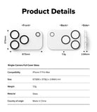iPhone 17 Pro Max | Camera Glass - Technical diagram showing dimensions, weight, and views of the camera lens protector.