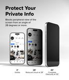 [Bundle] iPhone 17 Pro Max | Fusion Bold Magnetic Matte - iPhone 17 Pro Max | Fusion Bold Magnetic Matte - Three phones showing privacy screen visibility at 0, 28, and 40 degrees.