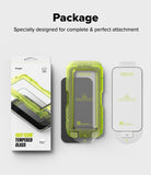 iPhone 17 Pro Max Screen Protector | Easy Slide Tempered Glass - Packaging, green installation tray, and tempered glass screen protector for iPhone.
