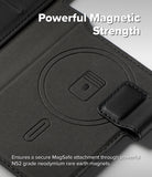 iPhone 17 Pro Max Cover | Folio Grip Wallet Magnetic - Black leather folio case featuring a circular MagSafe magnetic ring and a secure strap.