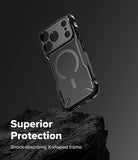 [Bundle] iPhone 17 Pro Max | Fusion-X Magnetic - iPhone 17 Pro Max | Fusion-X Magnetic - Black protective phone case with magnetic ring hovering over a dark rock.