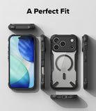 iPhone 17 Pro Max Case | Fusion-X Magnetic - Exploded view of a black protective phone case showing front, back, and side angles.