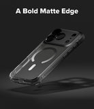 [Bundle] iPhone 17 Pro Max | Fusion Bold Magnetic Matte - Clear phone case with black matte edges and magnetic ring.