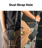 [Bundle] iPhone 17 Pro Max | Fusion Bold Magnetic Matte - iPhone 17 Pro Max | Fusion Bold Magnetic Matte - Two views of a phone case with dual strap holes using neck and wrist lanyards.