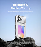iPhone 17 Pro Max Case | Fusion Card - Clear phone case with card holder on a rock against a blue sky background.