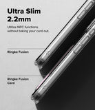 iPhone 17 Pro Max Case | Fusion Card - Side-by-side comparison of slim clear phone cases with and without a card slot.