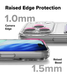 iPhone 17 Pro Max Case | Fusion Card - Close-up of phone case showing 1.0mm raised camera edges and 1.5mm raised screen bezel.