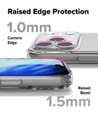 iPhone 17 Pro Max Case | Fusion Matte - Close-up showing 1.0mm raised camera edges and 1.5mm raised screen bezels for protection.