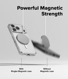 [Bundle] iPhone 17 Pro Max | Fusion Magnetic - iPhone 17 Pro Max | Fusion Magnetic - A magnetic charger attached to a clear phone case versus falling without one.