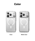iPhone 17 Pro Max Case | Fusion Magnetic Matte - Comparison of Clear and Matte Clear magnetic phone cases side-by-side.