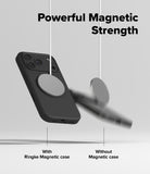 iPhone 17 Pro Max Case | Silicone Magnetic - A magnetic charger holds a phone in a case securely while another falls.