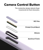 [Bundle] iPhone 17 Pro Max | Silicone Magnetic - iPhone 17 Pro Max | Silicone Magnetic - Exploded view of the Camera Control button showing PET film, PCB, silicone, and frame.