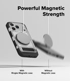 iPhone 17 Pro Max Case | UX Magnetic - A magnetic case holding a phone securely while a phone without one falls away.