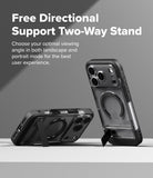 iPhone 17 Pro Max Case | UX Magnetic - Two phones in magnetic cases with integrated kickstands in landscape and portrait.