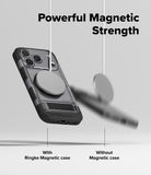 iPhone 17 Pro Max Case | UX Magnetic - A magnetic disc sticks to a phone case while falling off a phone without one.