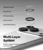 [Bundle] iPhone 17 Pro Max | Fusion-X Magnetic - Exploded view of camera lens protector layers above an iPhone.