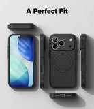 iPhone 17 Pro Case | Alles - Black protective phone case shown from multiple angles with a magnetic ring on the back.