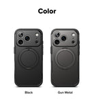 iPhone 17 Pro Case | Alles - Two iPhone 17 Pro cases in Black and Gun Metal colors with circular magnetic rings on the back.