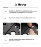 iPhone 17 Pro Case | Alles - Informational graphic showing instructions for case assembly and camera protector compatibility.