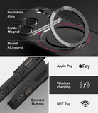 iPhone 17 Pro Case | Alles - Features of a black phone case including a magnetic kickstand, covered buttons, and NFC support.