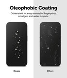 iPhone 17 Pro Screen Protector | Easy Slide Privacy Tempered Glass - iPhone 17 Pro Screen Protector - Comparison showing water beading on a clean Ringke screen versus smudges on others.