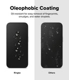 iPhone 17 Pro Screen Protector | Easy Slide Tempered Glass - iPhone 17 Pro Screen Protector - Comparison showing Ringke's clean, water-beaded surface versus a smudged, scratched screen.