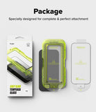 iPhone 17 Pro Screen Protector | Easy Slide Tempered Glass - iPhone 17 Pro Screen Protector - Packaging, green installation tray, and tempered glass screen protector for iPhone 17 Pro.