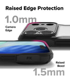 iPhone 17 Pro Case | Fusion-X - Close-up of phone case showing 1.0mm camera edge and 1.5mm raised screen bezel protection.