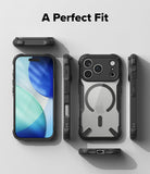 iPhone 17 Pro Case | Fusion-X Magnetic - Exploded view of a black protective phone case with a magnetic ring on the back.