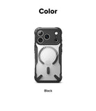 iPhone 17 Pro Case | Fusion-X Magnetic - Black protective phone case with a clear back and integrated magnetic ring.