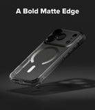 iPhone 17 Pro Case | Fusion Bold Magnetic Matte - Clear phone case with black matte edges and magnetic ring on back.