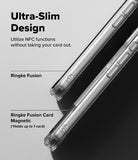 iPhone 17 Pro Case | Fusion Card Magnetic - Ultra-thin phone case with NFC functionality on a gray background