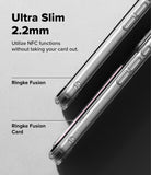 iPhone 17 Pro Case | Fusion Card - Side-by-side comparison of slim Ringke Fusion and Fusion Card cases showing NFC capability.