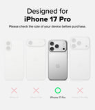 iPhone 17 Pro Case | Fusion Matte - Comparison chart showing iPhone 17 Pro is the only compatible model with a green check.