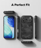 iPhone 17 Pro Case | Onyx Magnetic - Multiple views of a black camouflage phone case showing front, back, and side profiles.