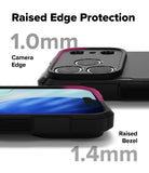 iPhone 17 Pro Case | Rugged Gear Magnetic - Close-up of phone case showing 1.0mm camera edge and 1.4mm screen bezel protection.