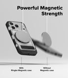 iPhone 17 Pro Case | UX Magnetic - A magnetic case holds a phone securely while a phone without it falls away.