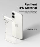 iPhone 17 Case | Air - A white iPhone next to a flexible, clear, glittery TPU protective case on a light gray background.
